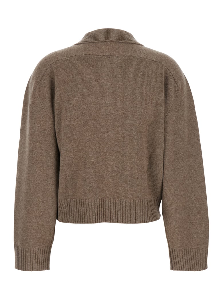 brown cashmere polo style sweater by Selfnex