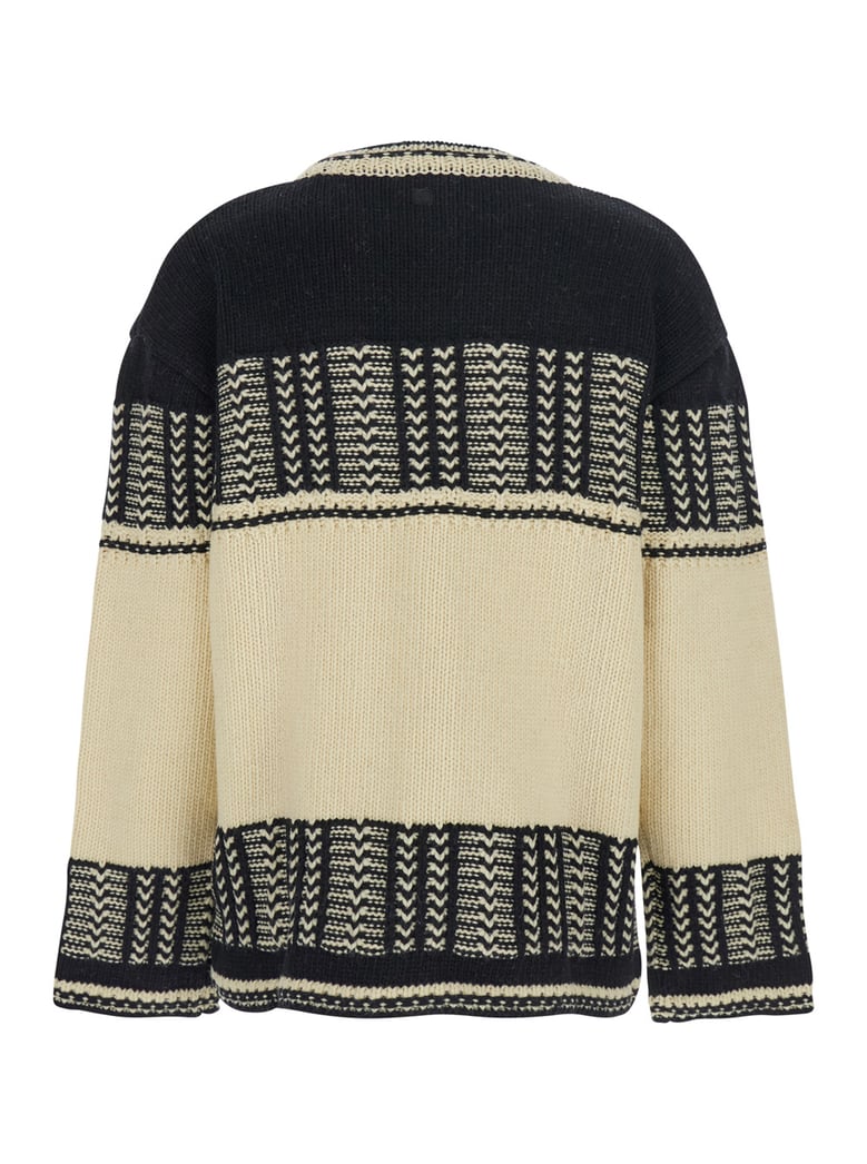 crew neck sweater with all-over intarsia by Selfnex