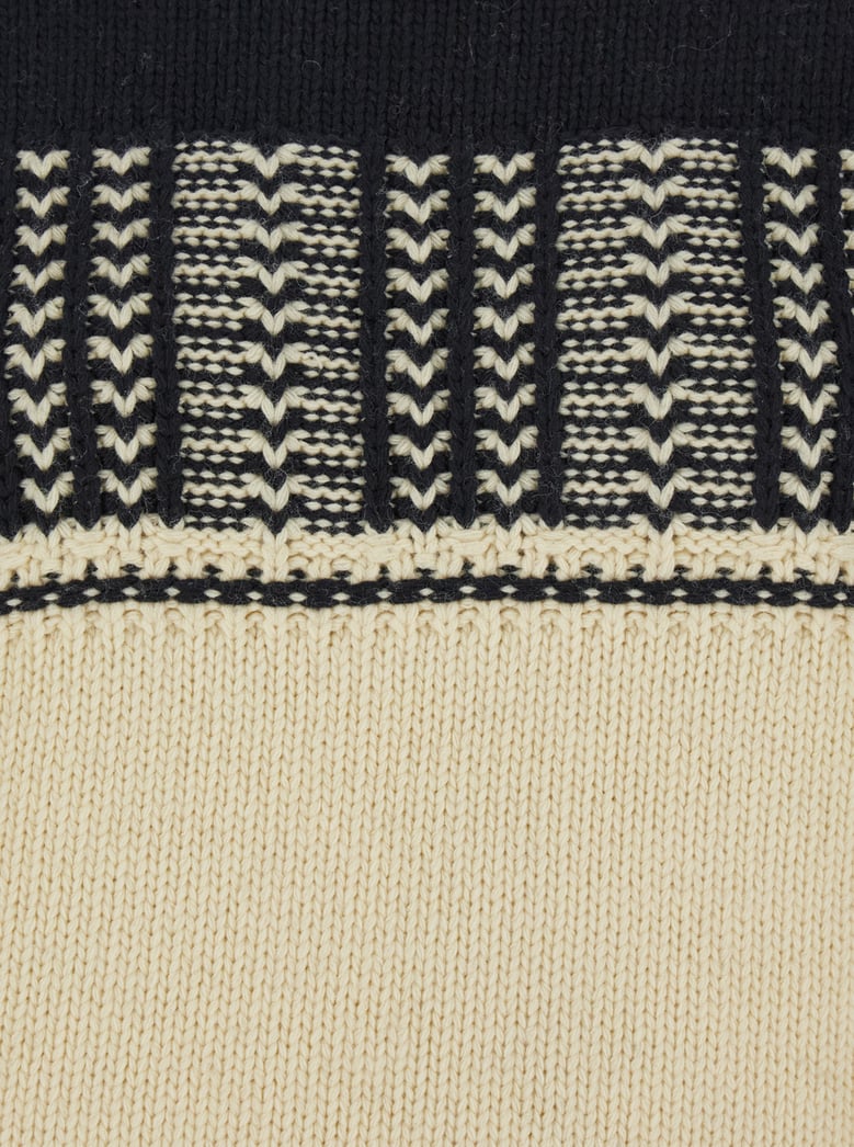 crew neck sweater with all-over intarsia by Selfnex