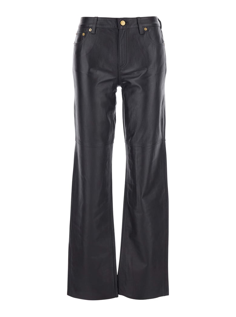 brown pants with leather belt loops by Selfnex
