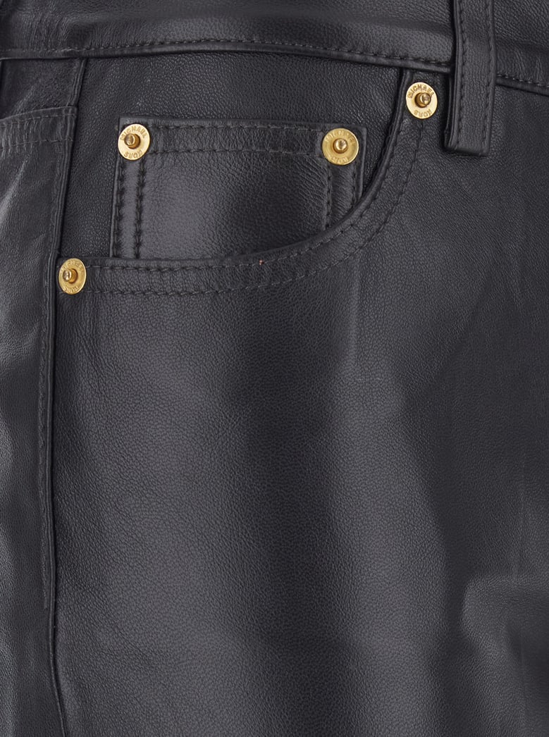 brown pants with leather belt loops by Selfnex