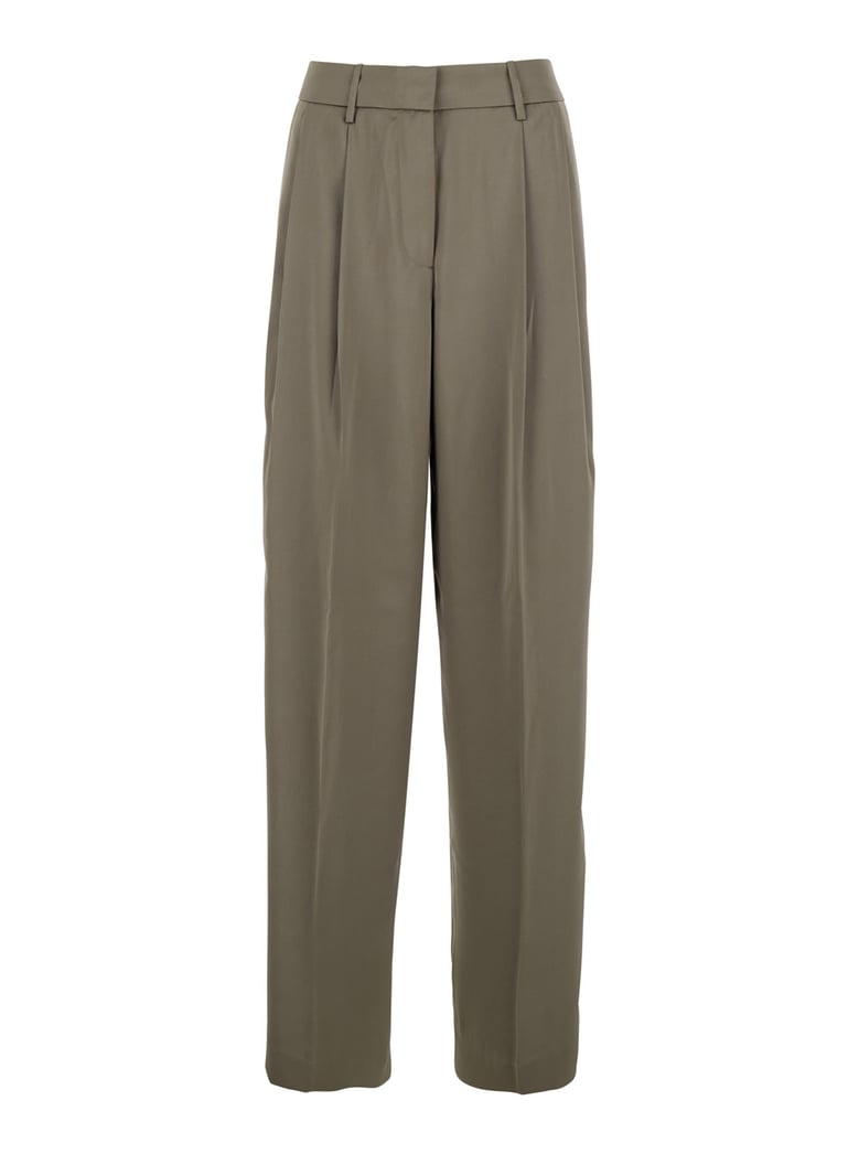 brown wide leg tech fabric pants by Selfnex