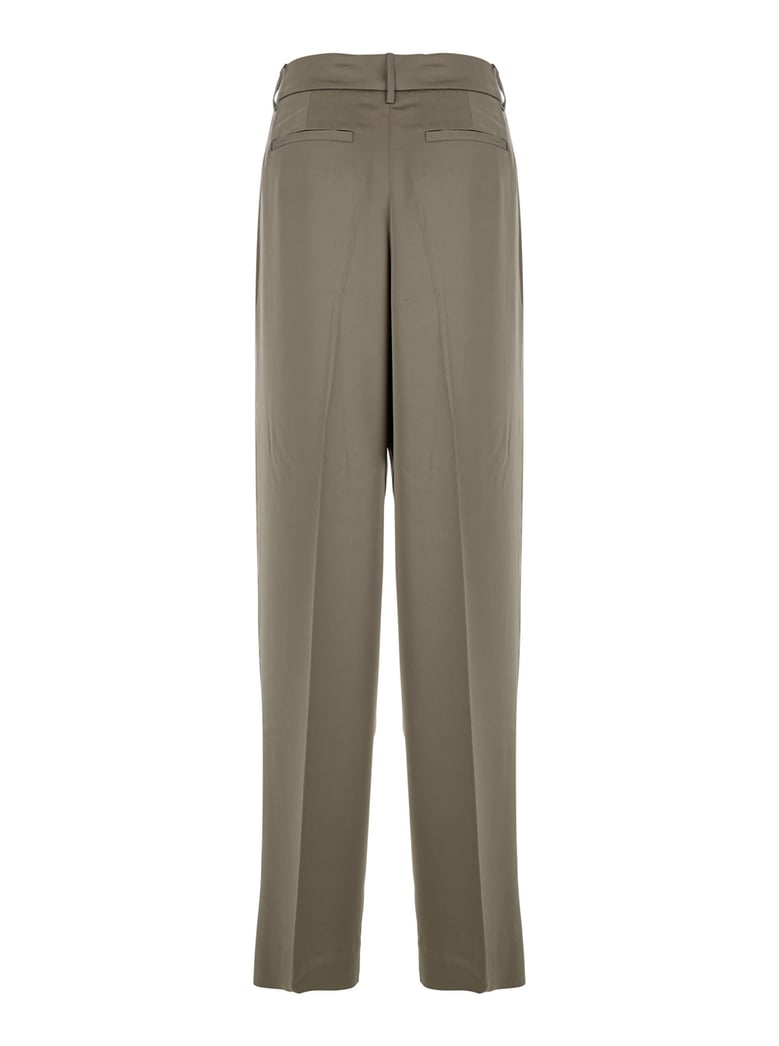 brown wide leg tech fabric pants by Selfnex