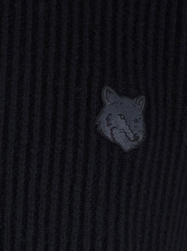 black ribbed sweater with logo patch by Selfnex