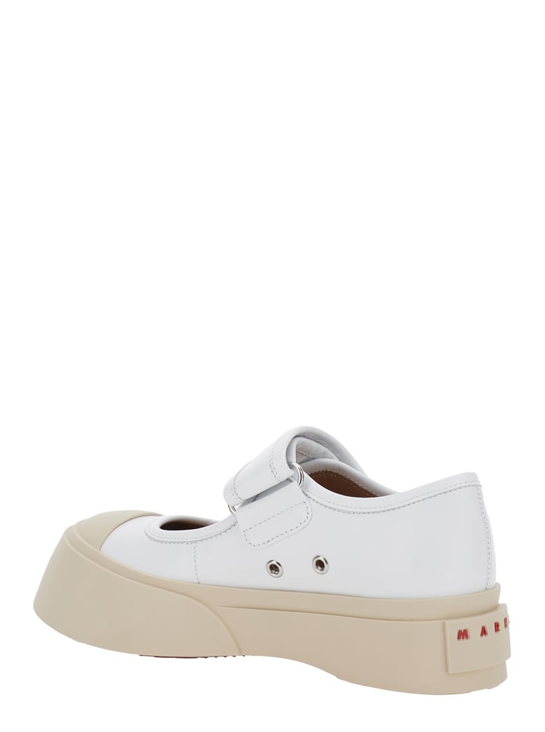 white sandals with touch-strap closure by Selfnex