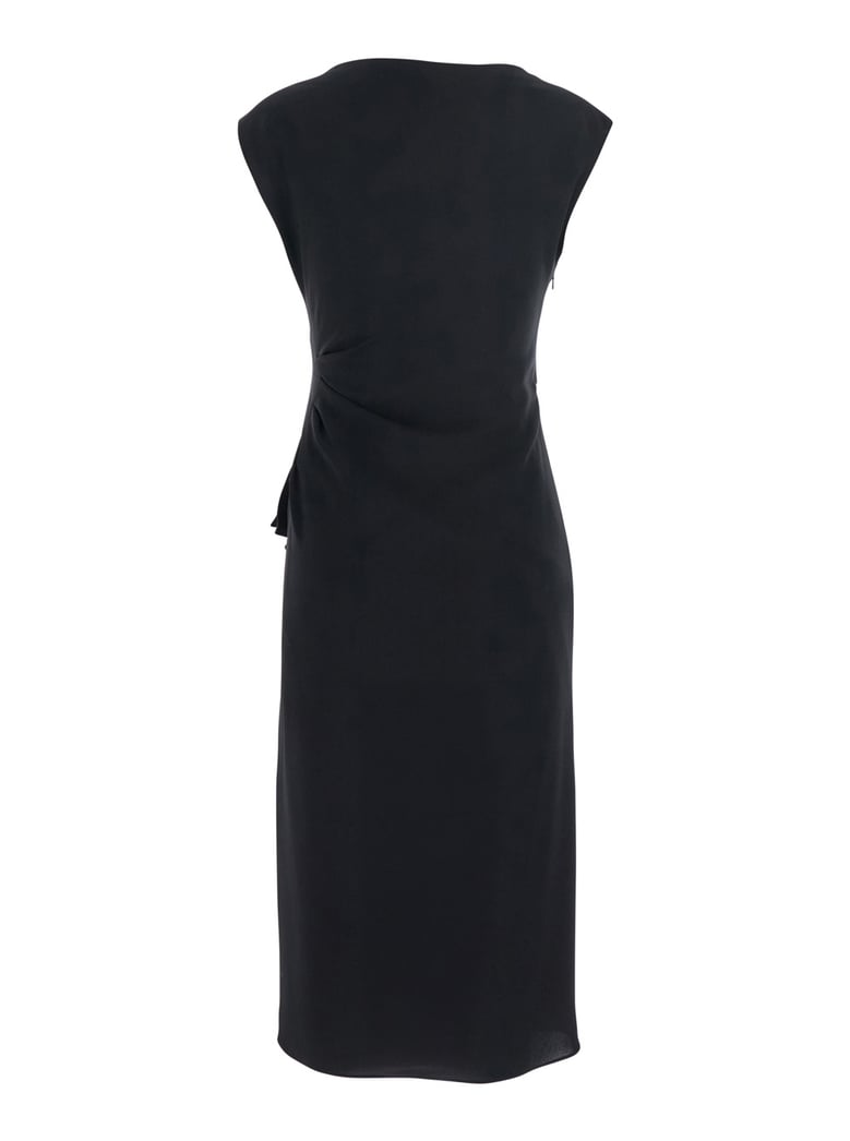 'aia' black dress with boat neckline by Selfnex