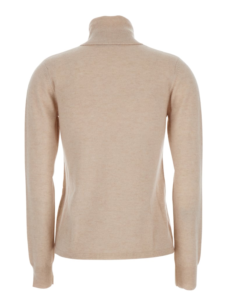 beige wool sweater with turtleneck by Selfnex