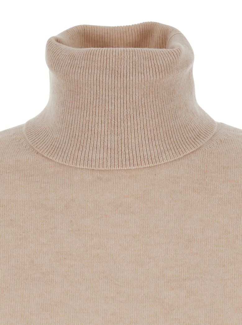 beige wool sweater with turtleneck by Selfnex