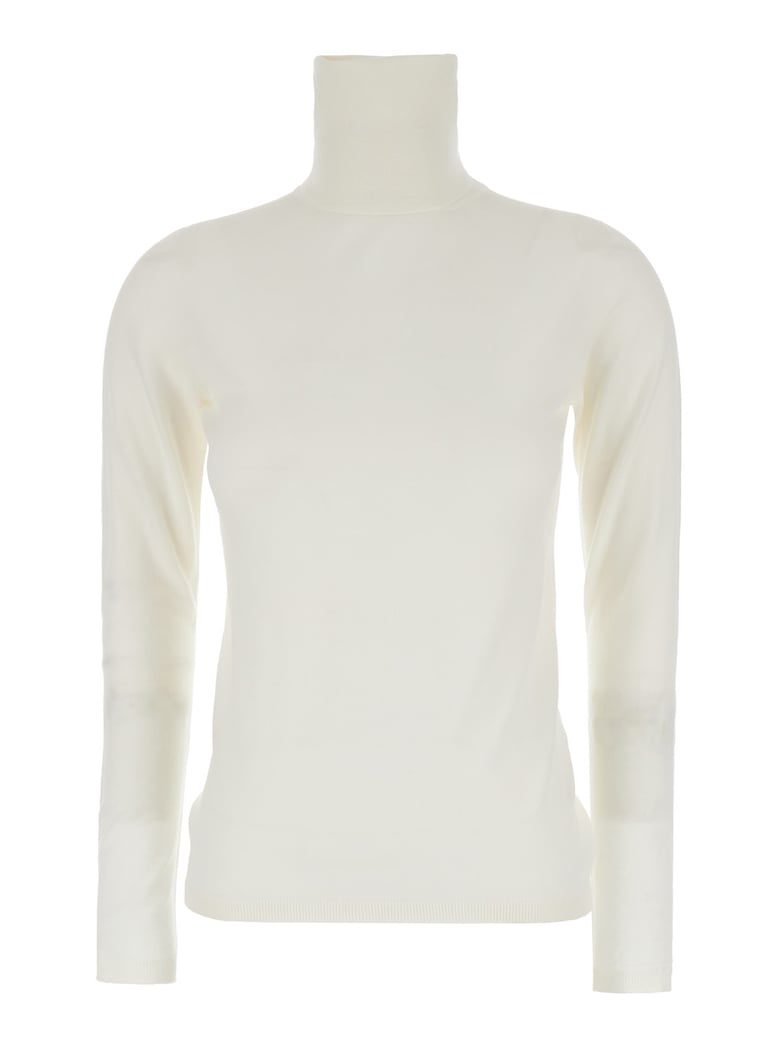 white high neck wool sweater by Selfnex