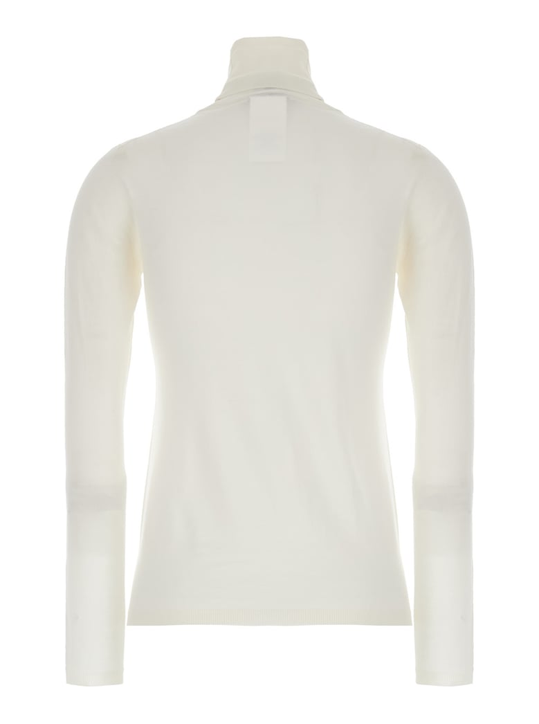white high neck wool sweater by Selfnex