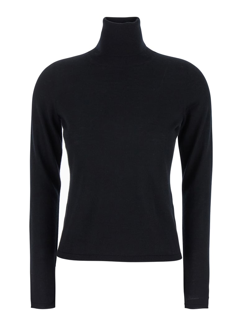 'adda' black high neck cashmere sweater by Selfnex