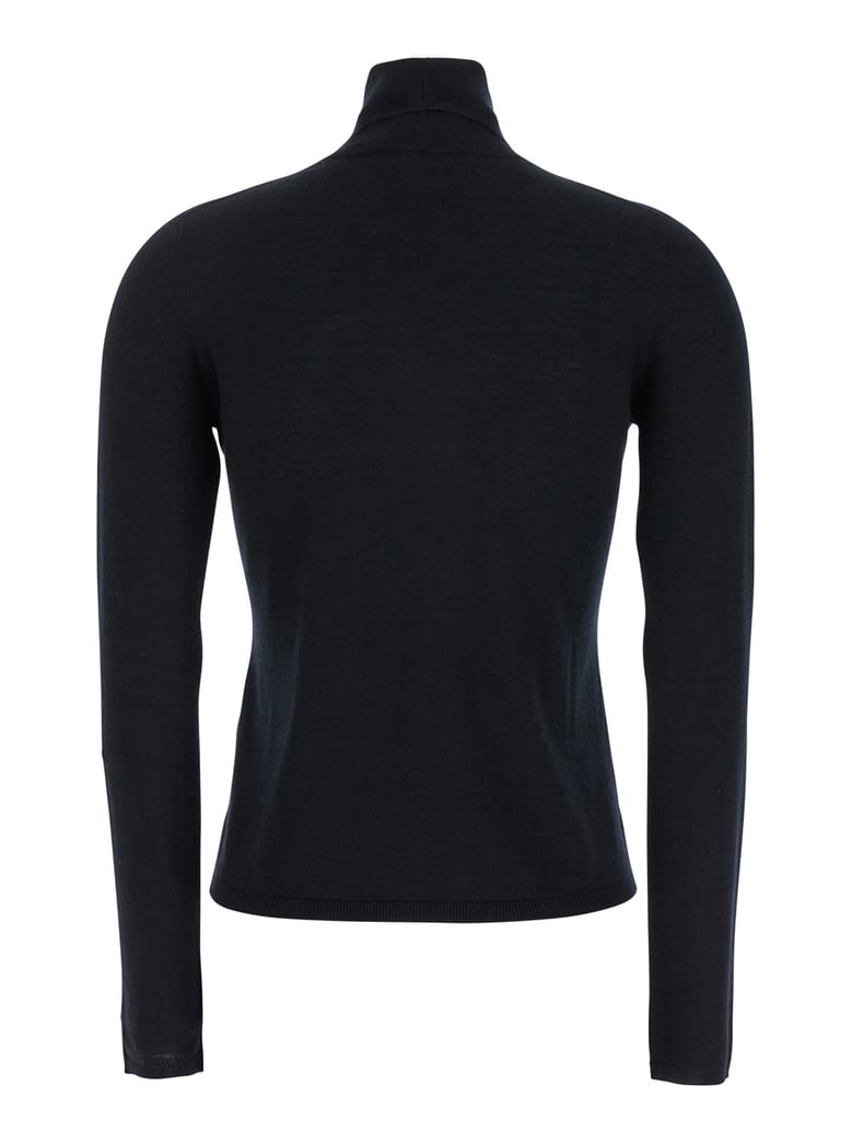'adda' black high neck cashmere sweater by Selfnex