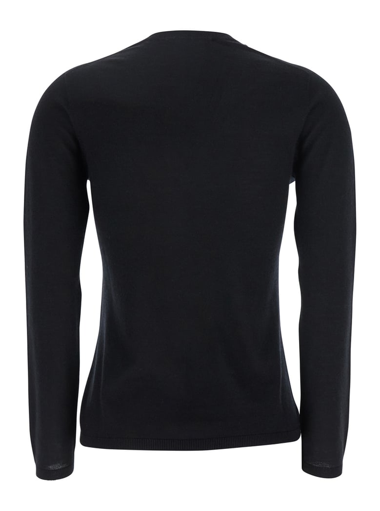 black cashmere v-neck sweater by Selfnex