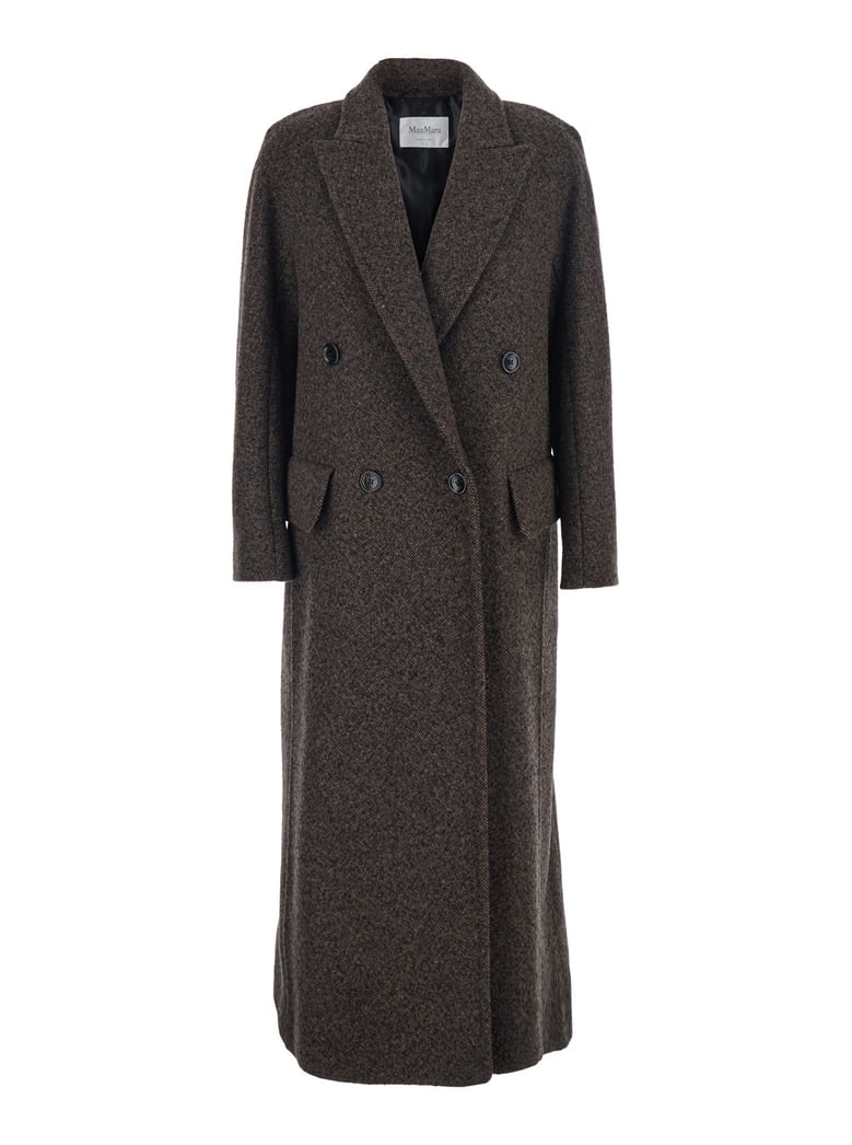 brown double-breasted coat with peak revers by Selfnex