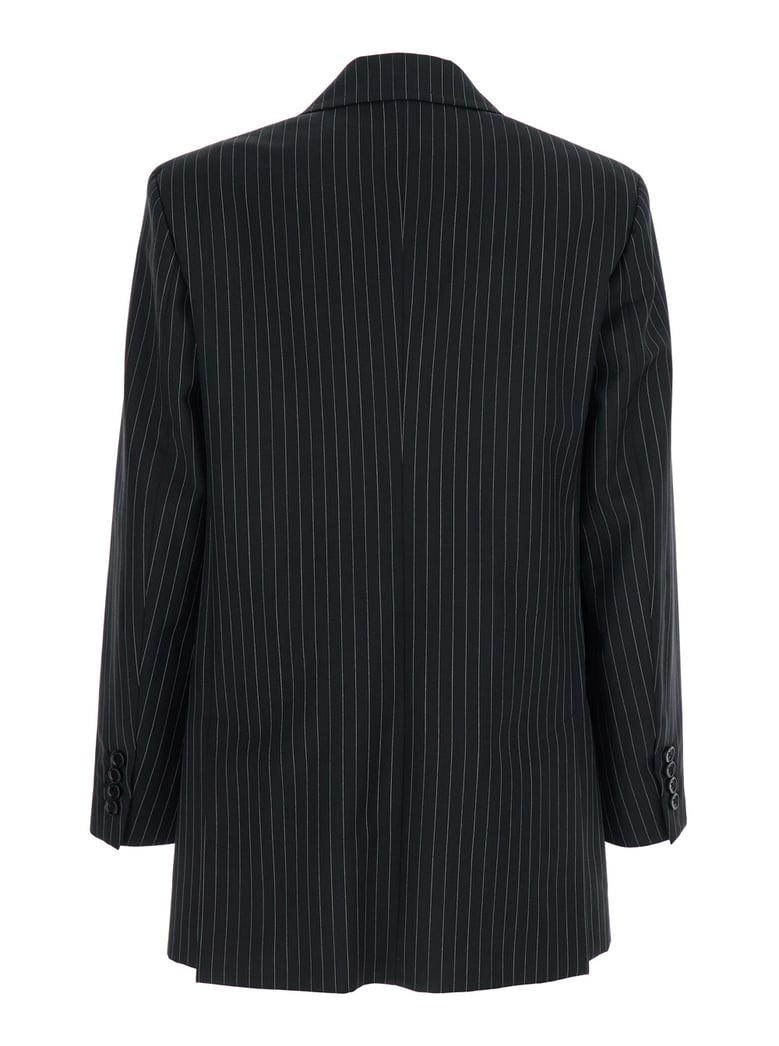 black double-breasted jacket with stripes by Selfnex