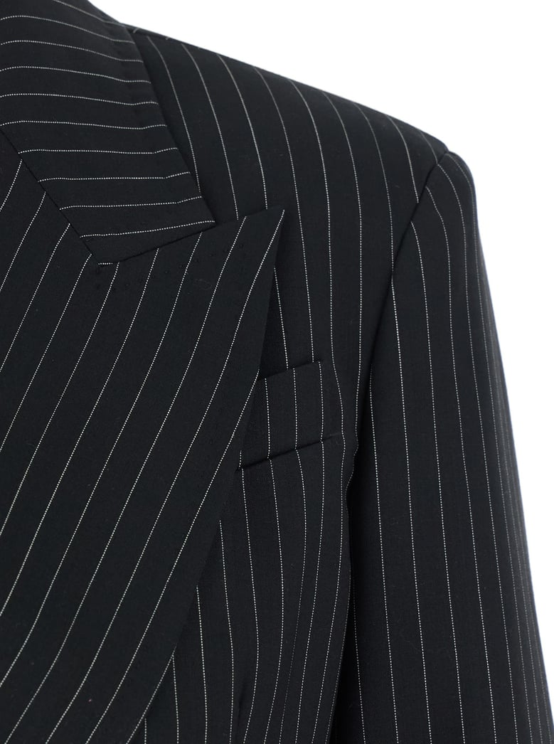 black double-breasted jacket with stripes by Selfnex