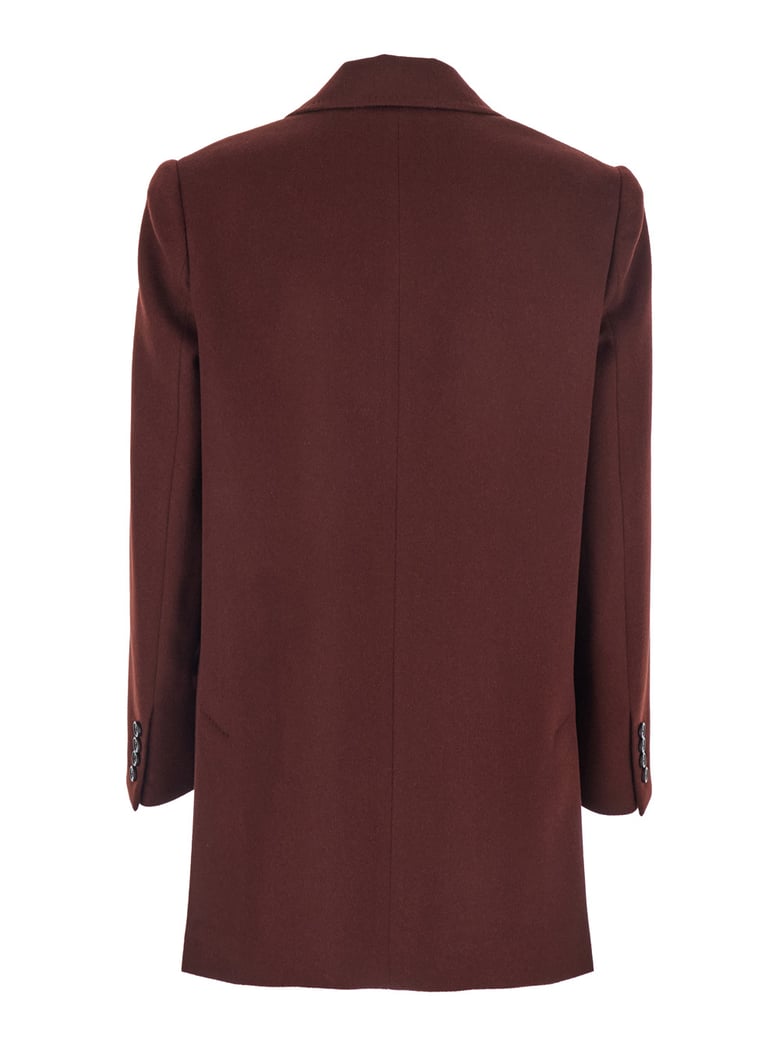 bordeaux single-breasted wool jacket by Selfnex