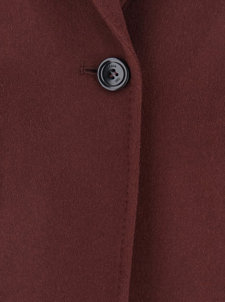 bordeaux single-breasted wool jacket by Selfnex