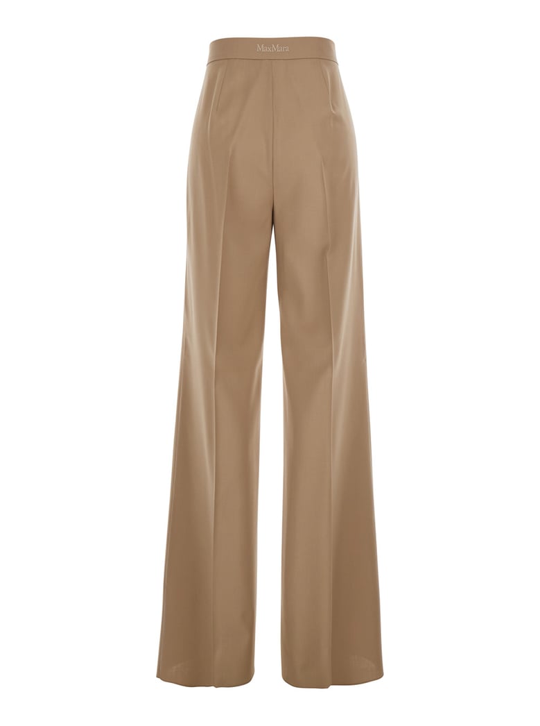 beige pants with wide leg and logo by Selfnex