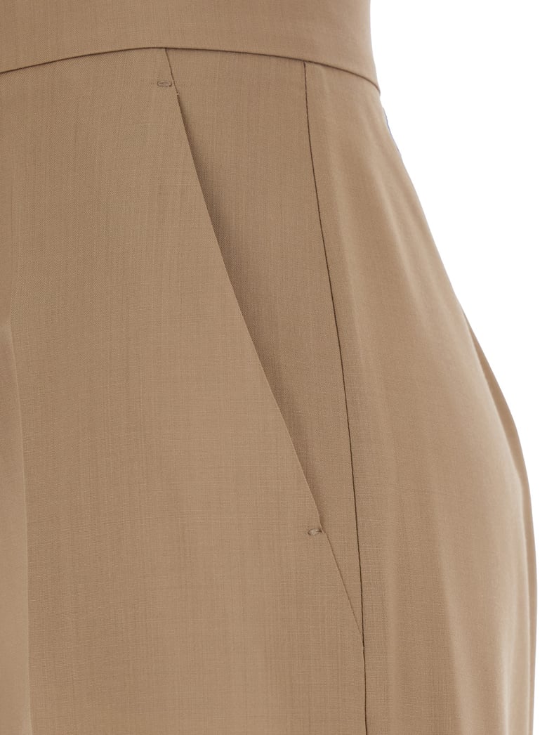 beige pants with wide leg and logo by Selfnex