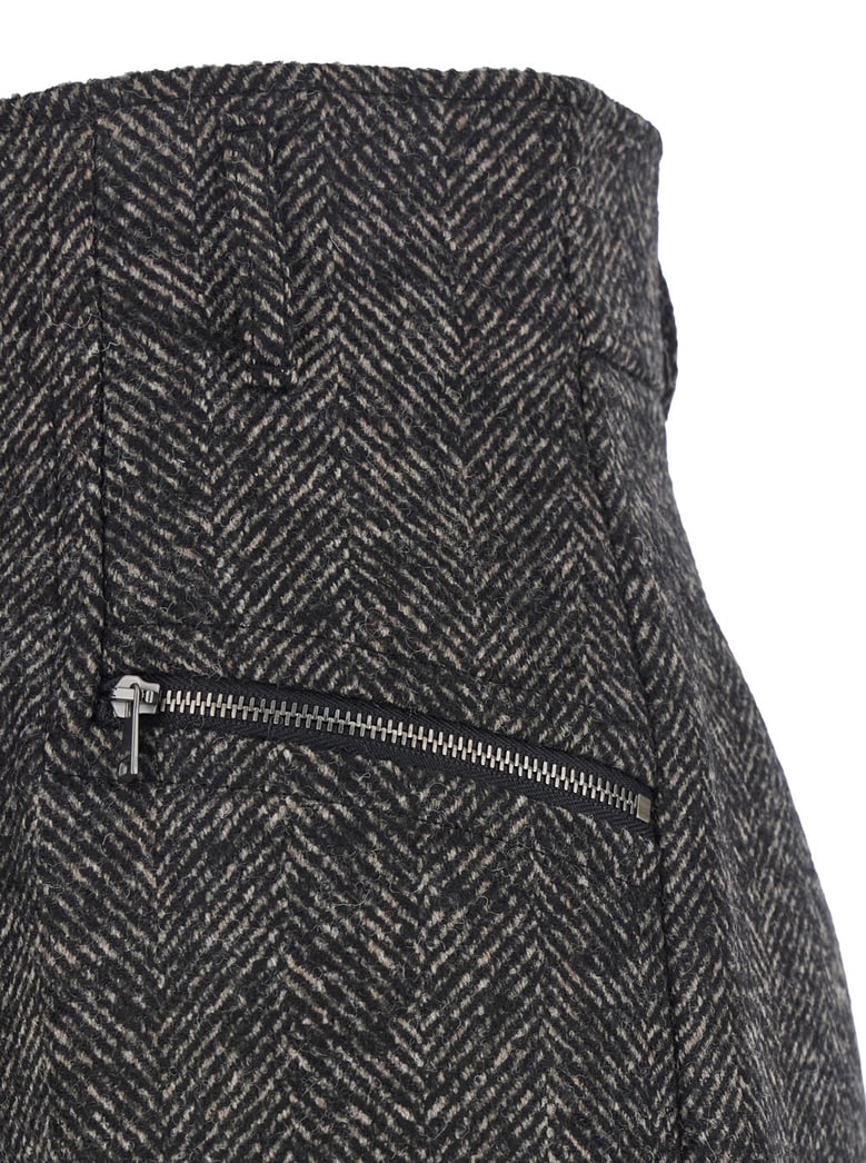 brown virgin wool blend shorts by Selfnex