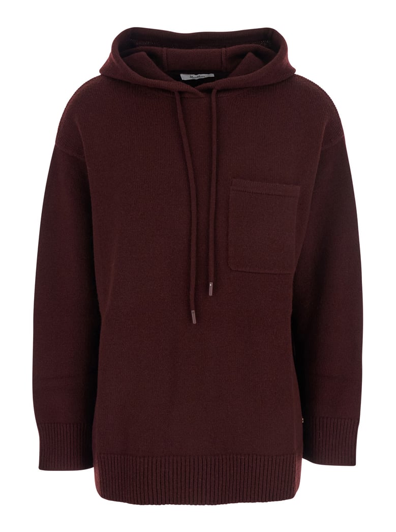 bordeaux sweater with drawstring hood by Selfnex