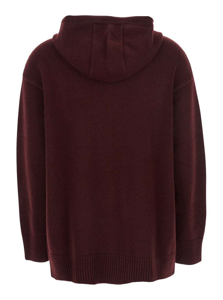 bordeaux sweater with drawstring hood by Selfnex