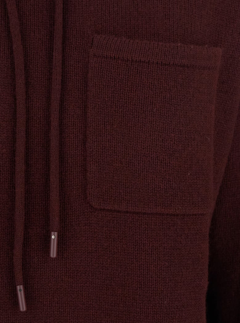bordeaux sweater with drawstring hood by Selfnex