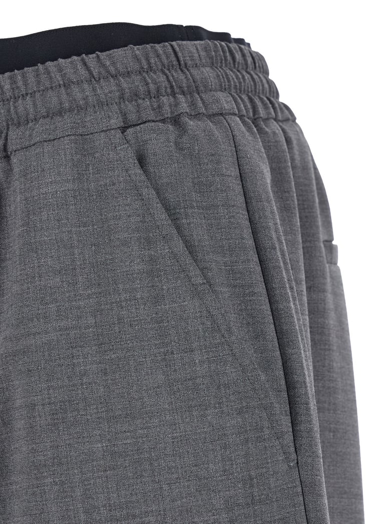 grey elastic drawstring waist pants by Selfnex