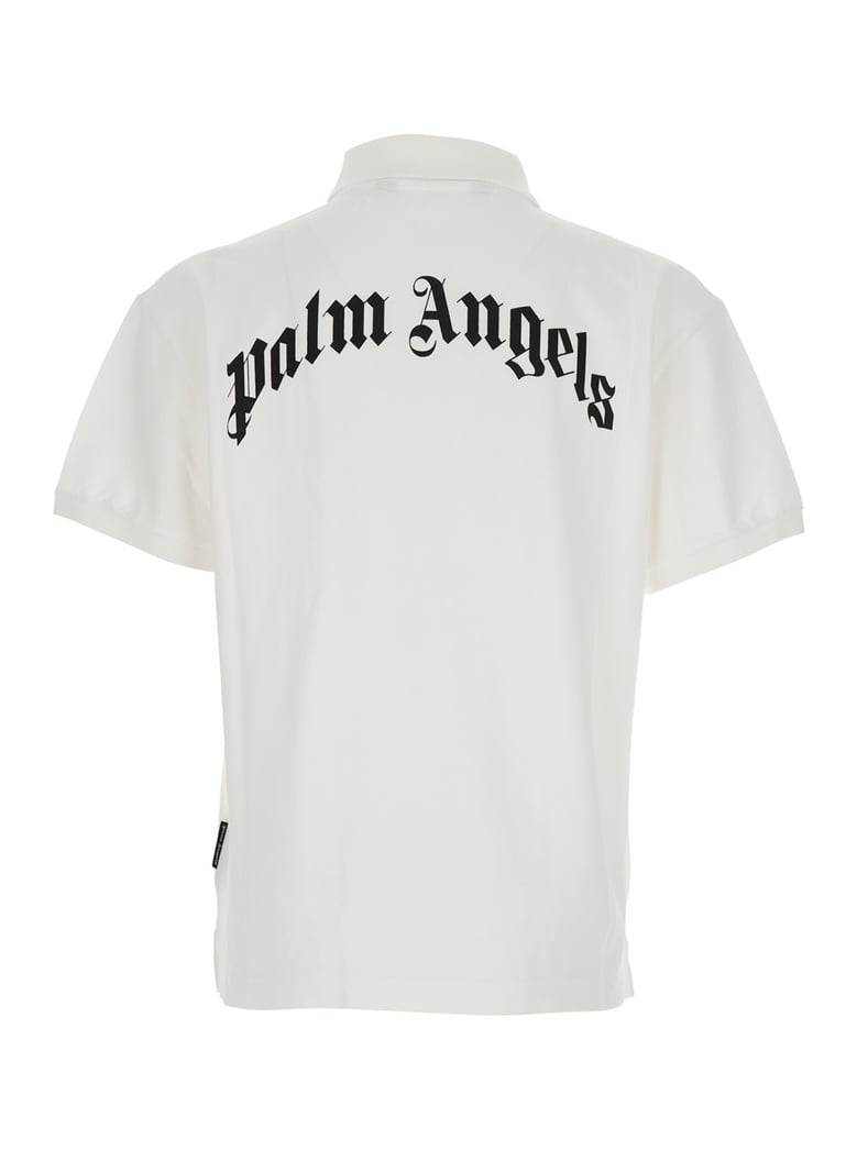white polo shirt with logo detail by Selfnex