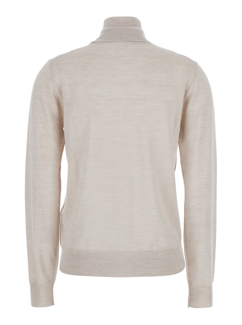beige turtleneck sweater by Selfnex