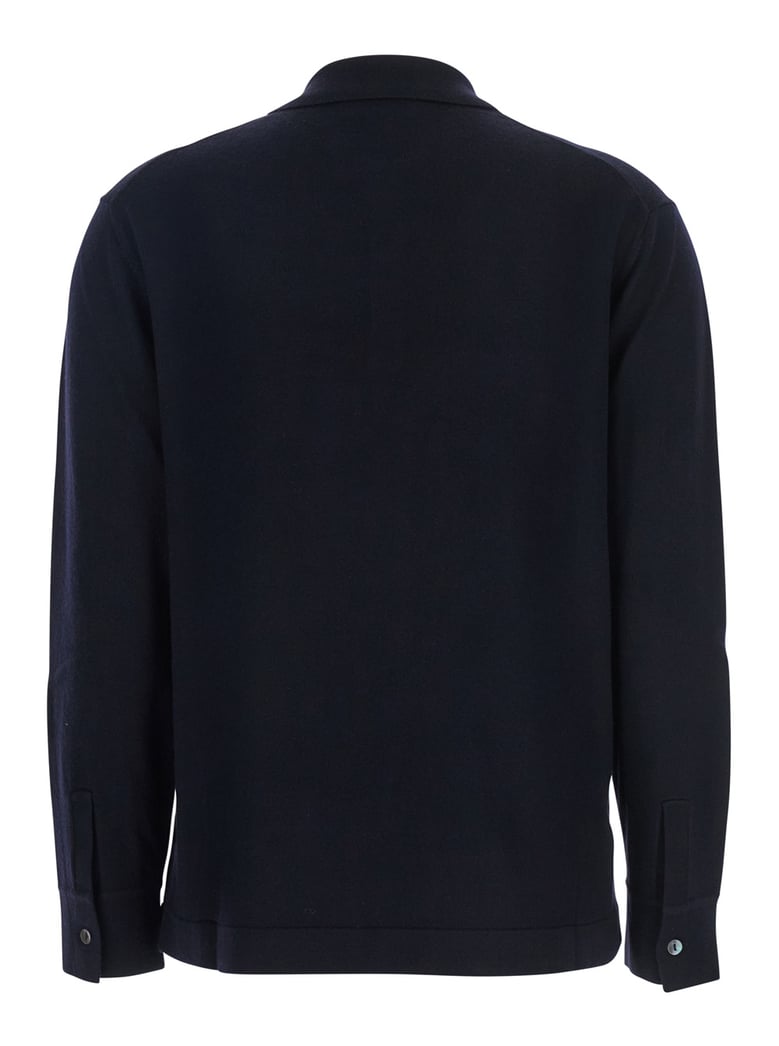 blue polo shirt with classic collar by Selfnex