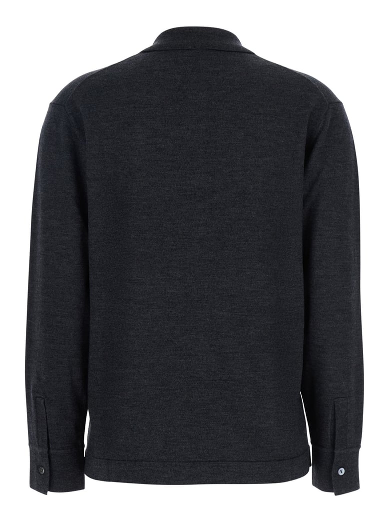 grey polo shirt with classic collar by Selfnex