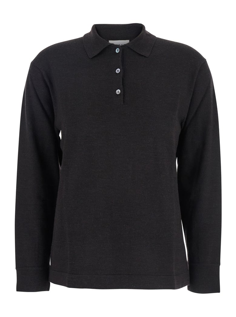 brown polo shirt with classic collar by Selfnex