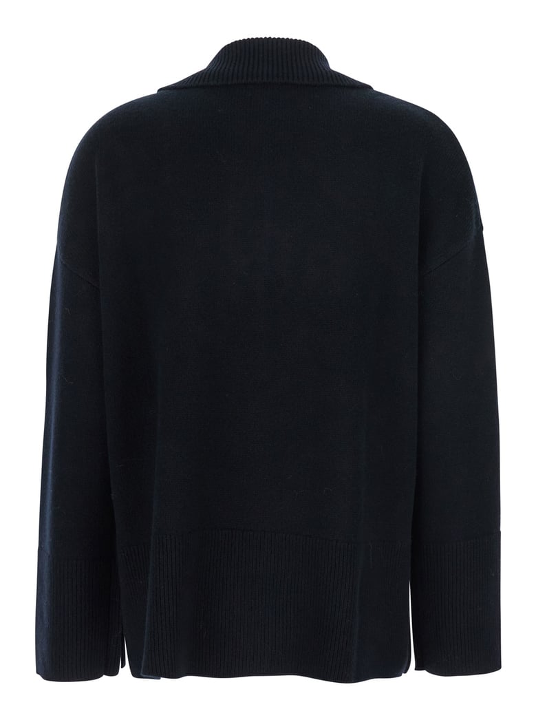 black sweater with polo collar by Selfnex