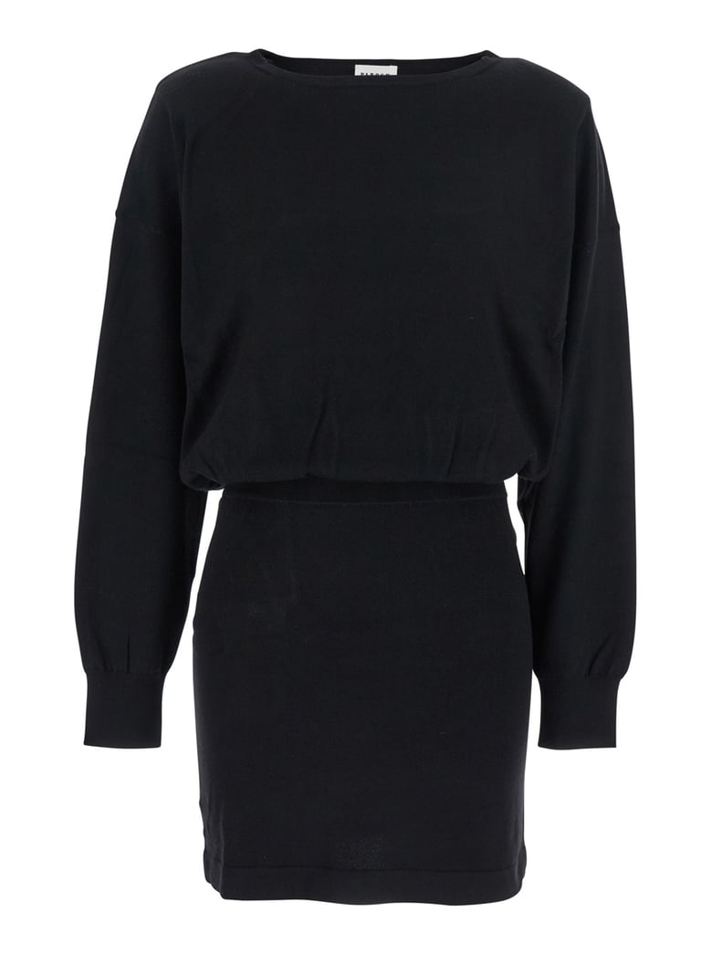 black dress with boat neck by Selfnex