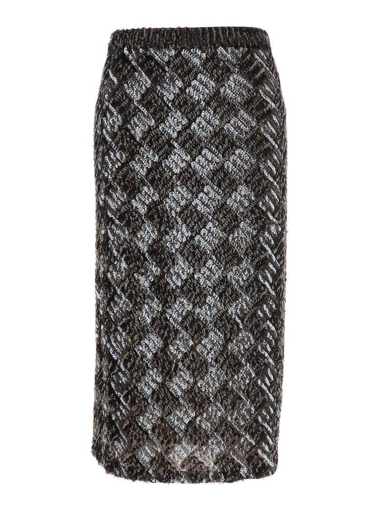 brown skirt with all-over sequins by Selfnex