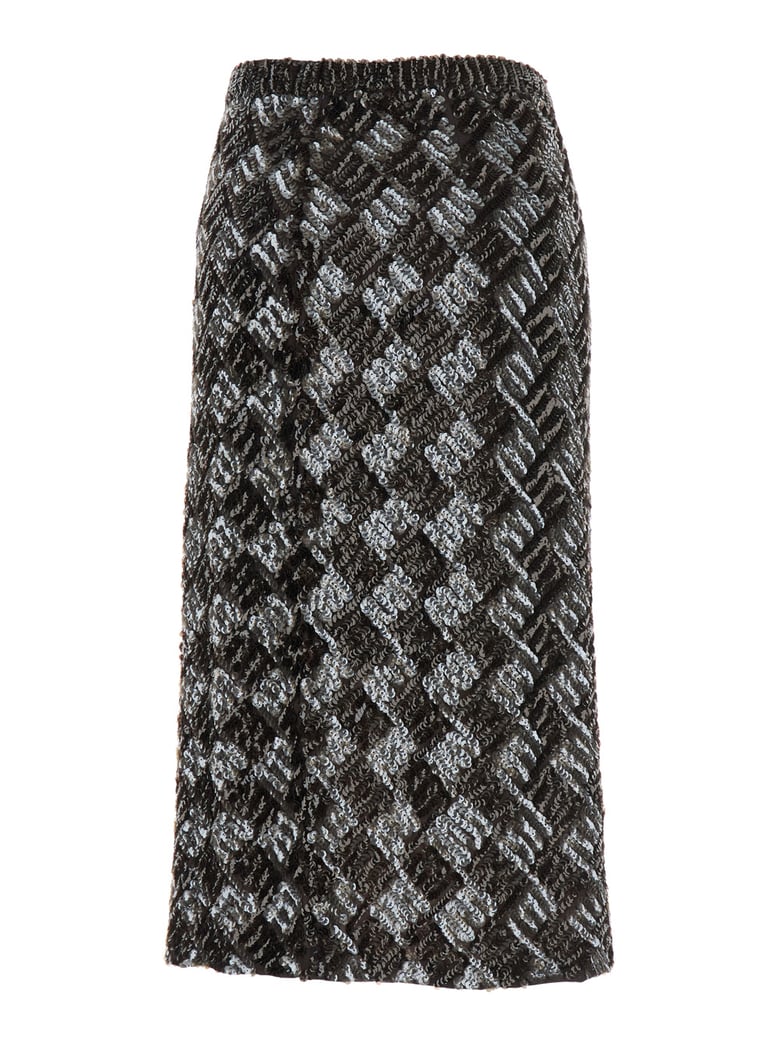 brown skirt with all-over sequins by Selfnex