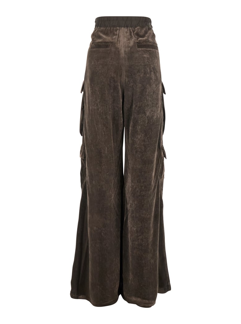 brown cargo pants with drawstring waist by Selfnex