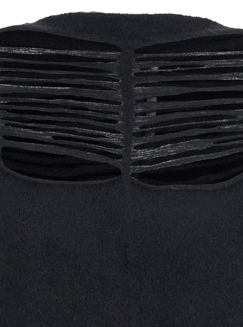 black sweater with cut-out details by Selfnex