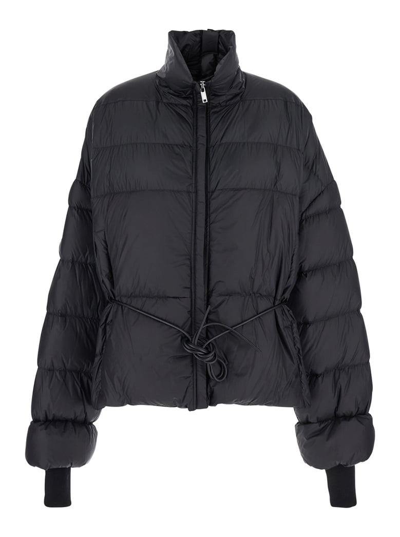 black down jacket with drawstring waist by Selfnex