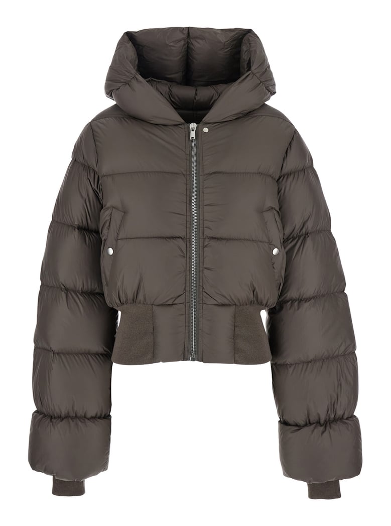 brown down jacket with crop design by Selfnex