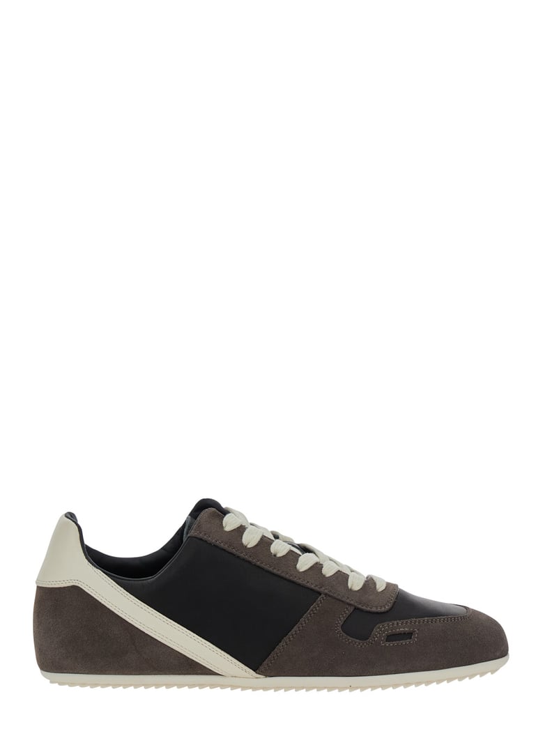 black low-top sneakers with suede inserts by Selfnex