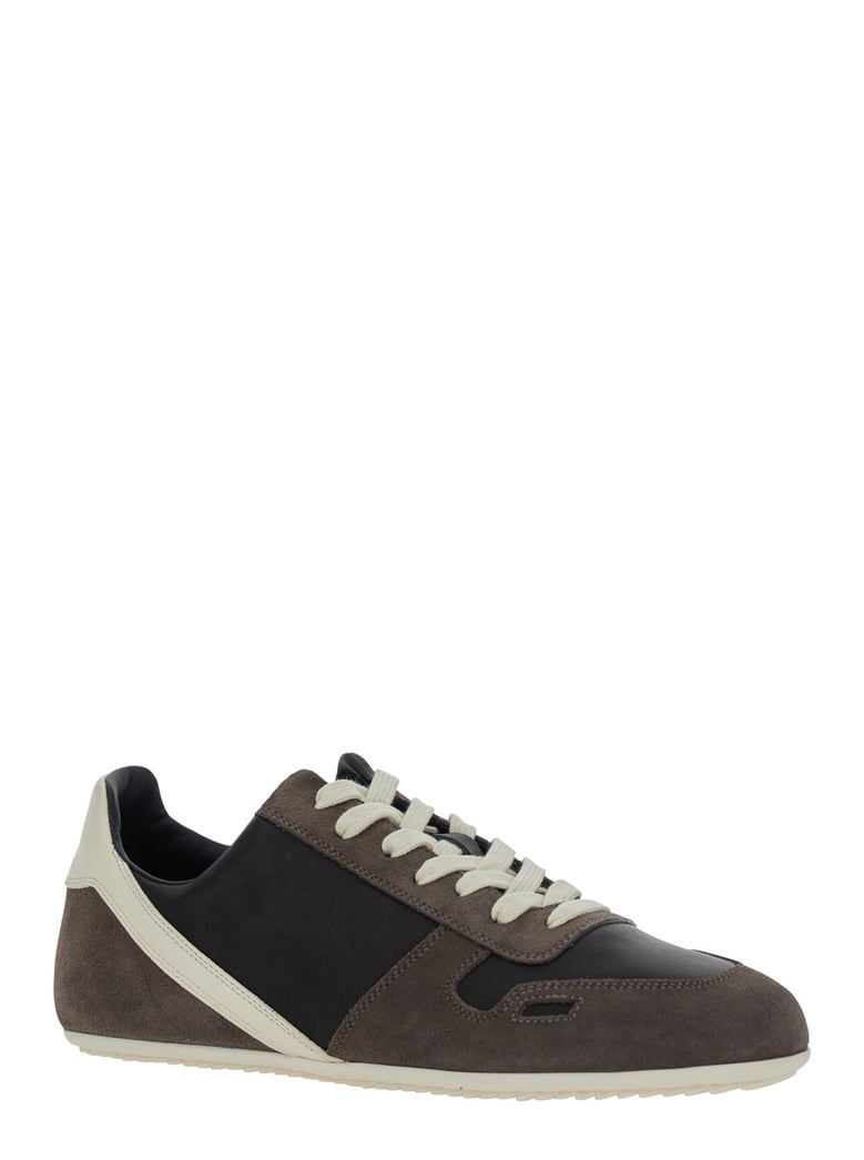 black low-top sneakers with suede inserts by Selfnex