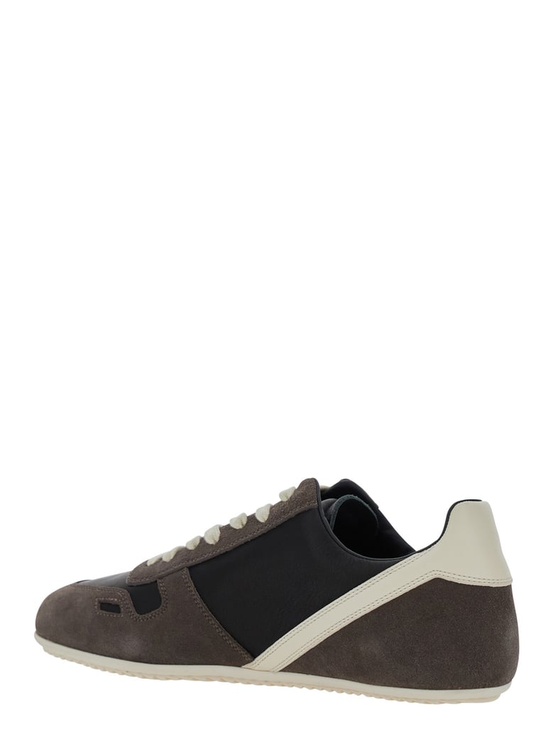black low-top sneakers with suede inserts by Selfnex