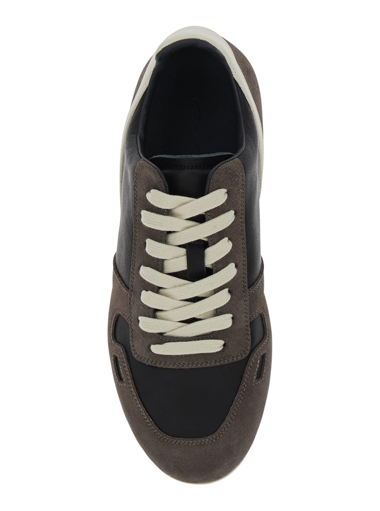black low-top sneakers with suede inserts by Selfnex
