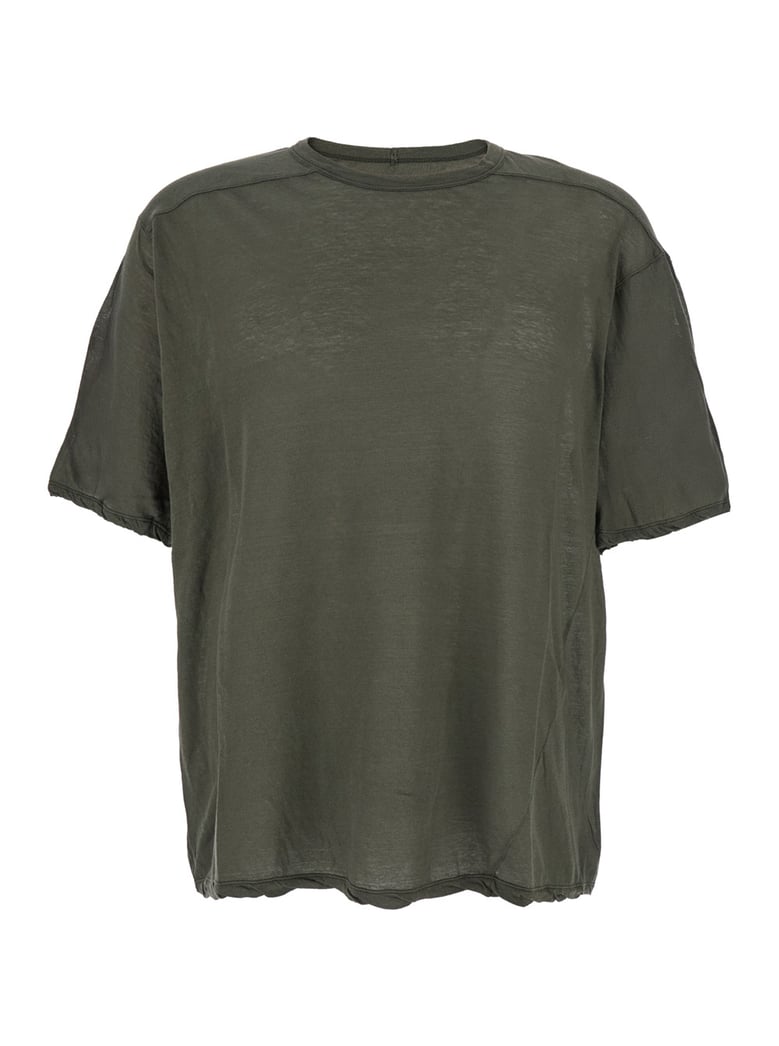 green crewneck t-shirt with rear stitching by Selfnex