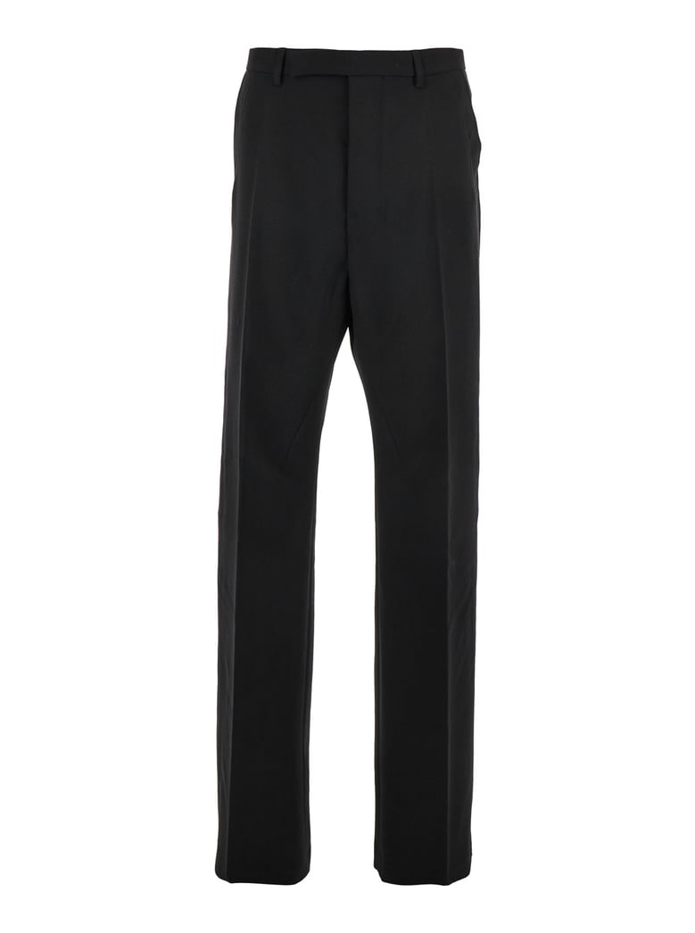 black tailored trousers with belt loops by Selfnex