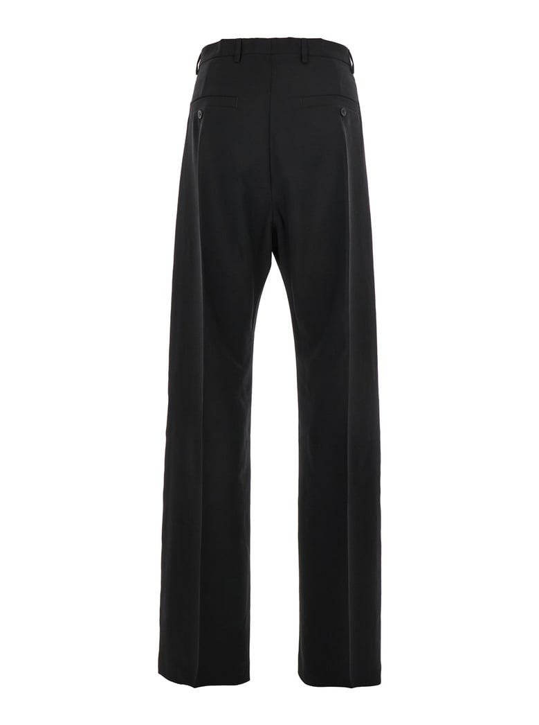 black tailored trousers with belt loops by Selfnex