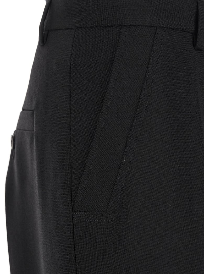 black tailored trousers with belt loops by Selfnex